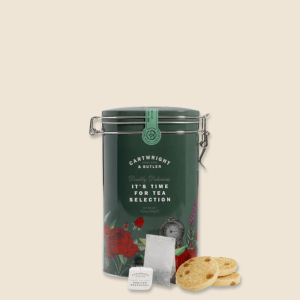 Cartwright & Butler Time for Tea Gift Set with luxury tea, biscuits, and elegant gift packaging, perfect for Mother's Day, birthdays, or special occasions.