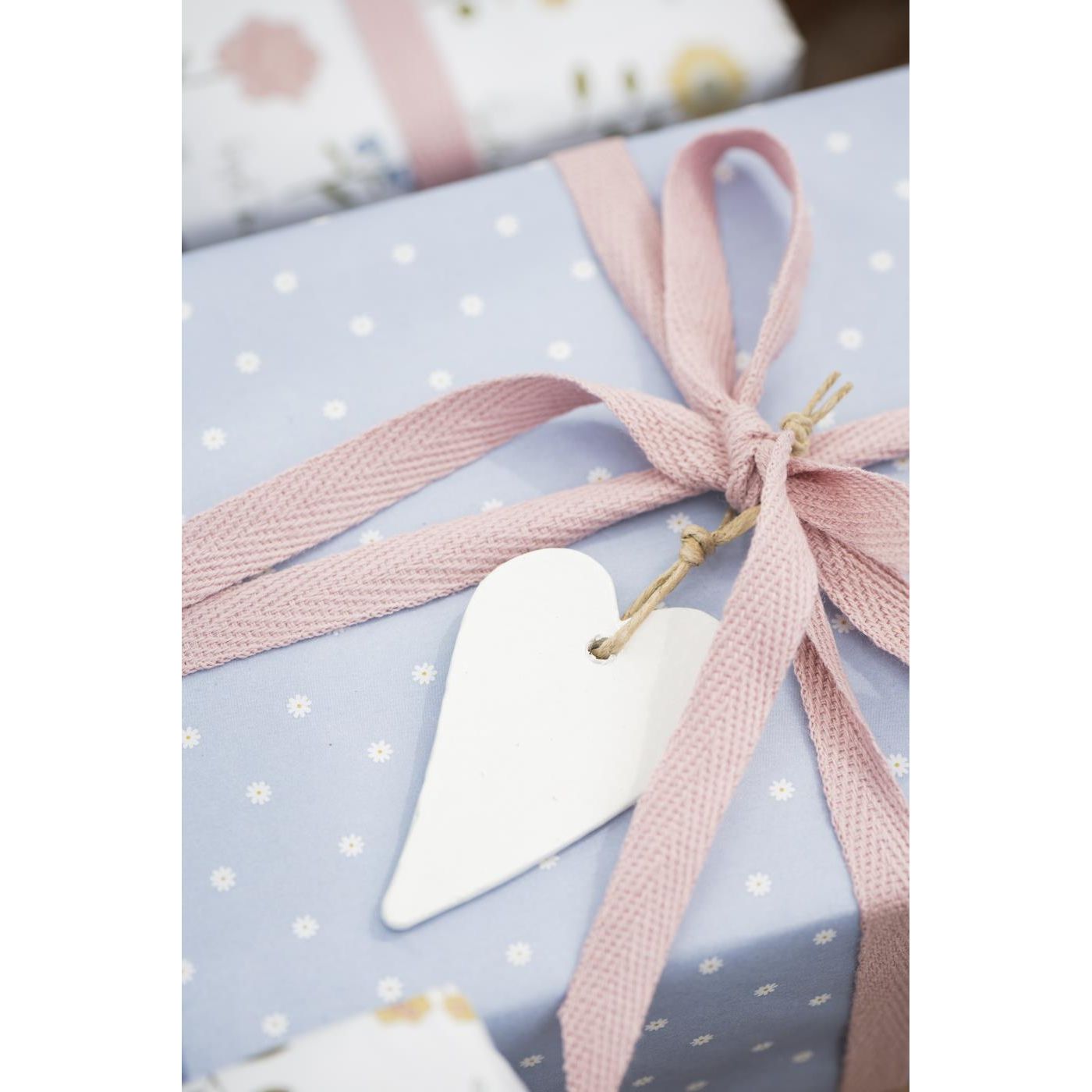 Cotton ribbon on spool 5 m rose - TheGiftCoMalta