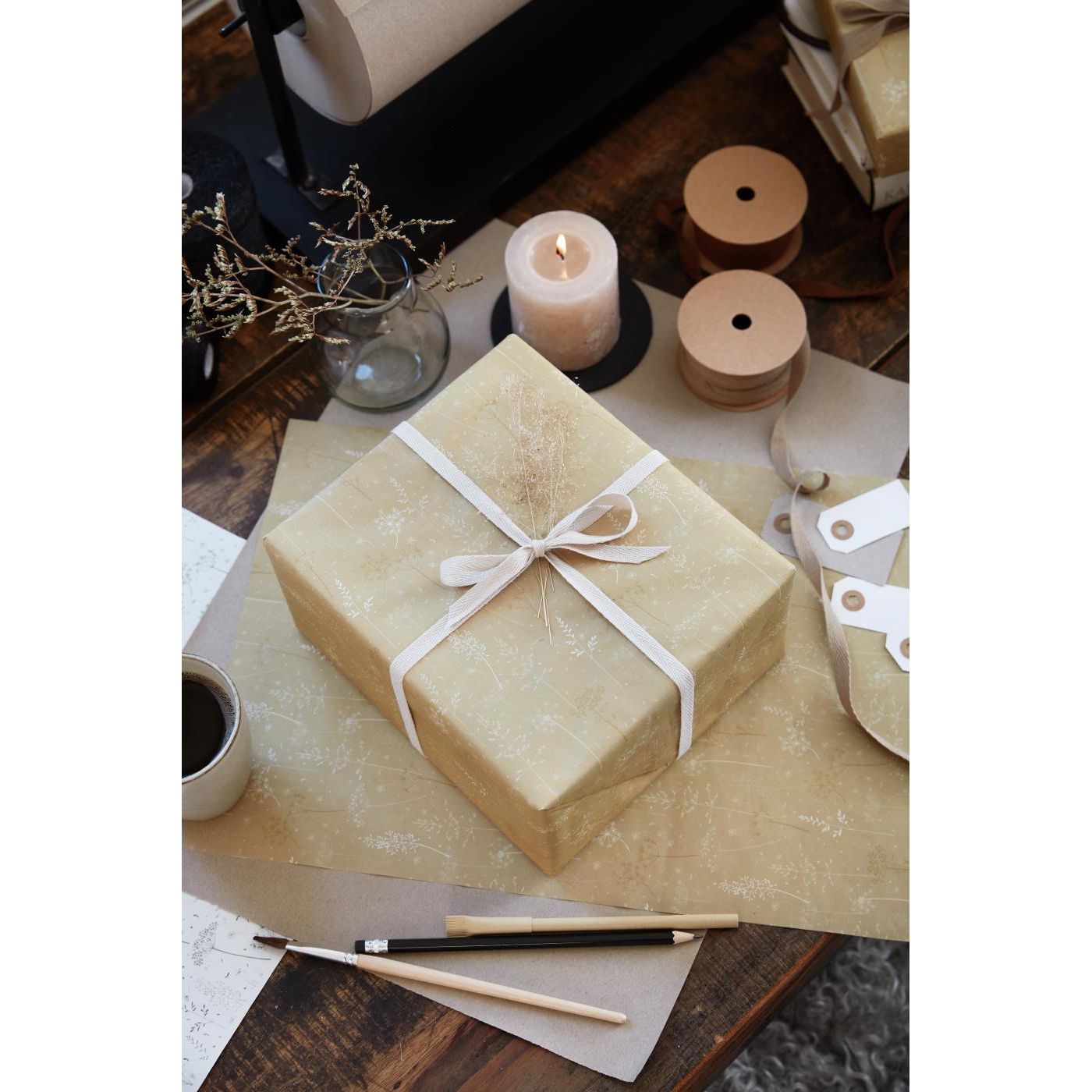 Cotton ribbon on spool 5 m rose - TheGiftCoMalta