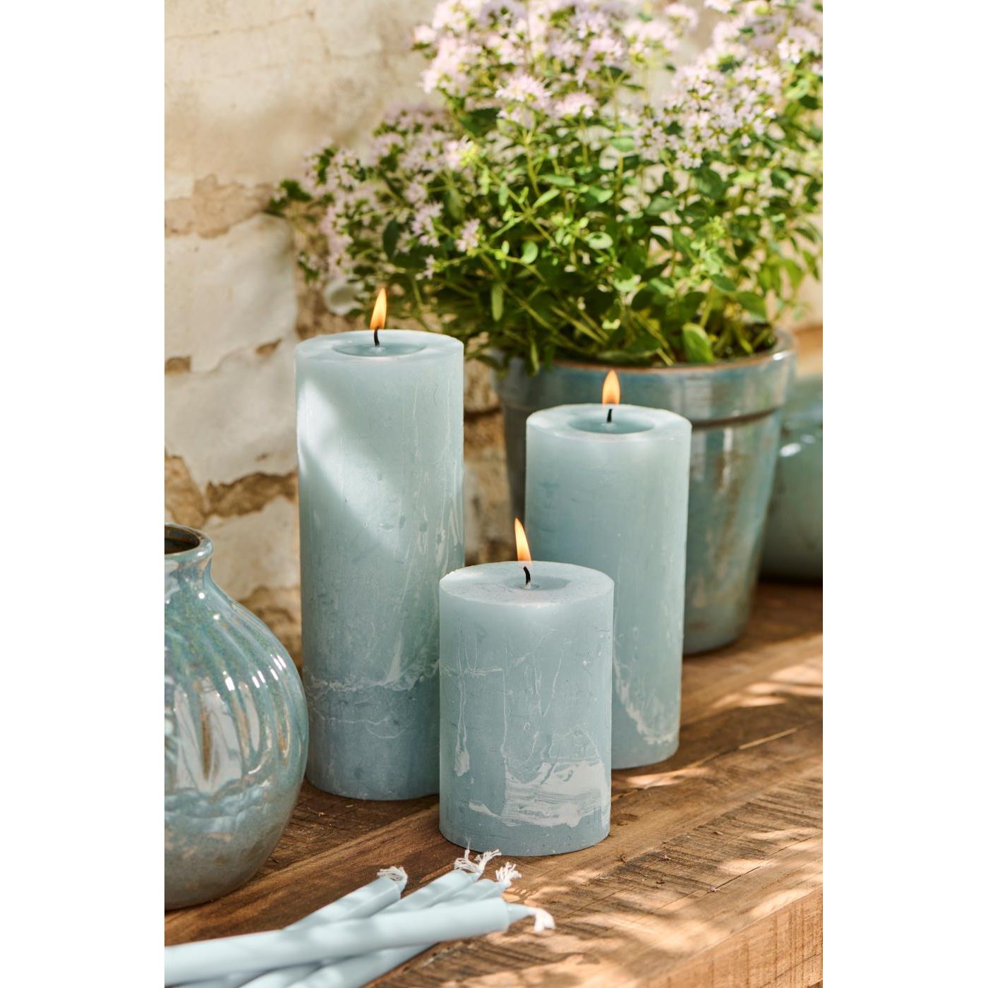 Pillar Candle | Blue Frost - TheGiftCoMalta