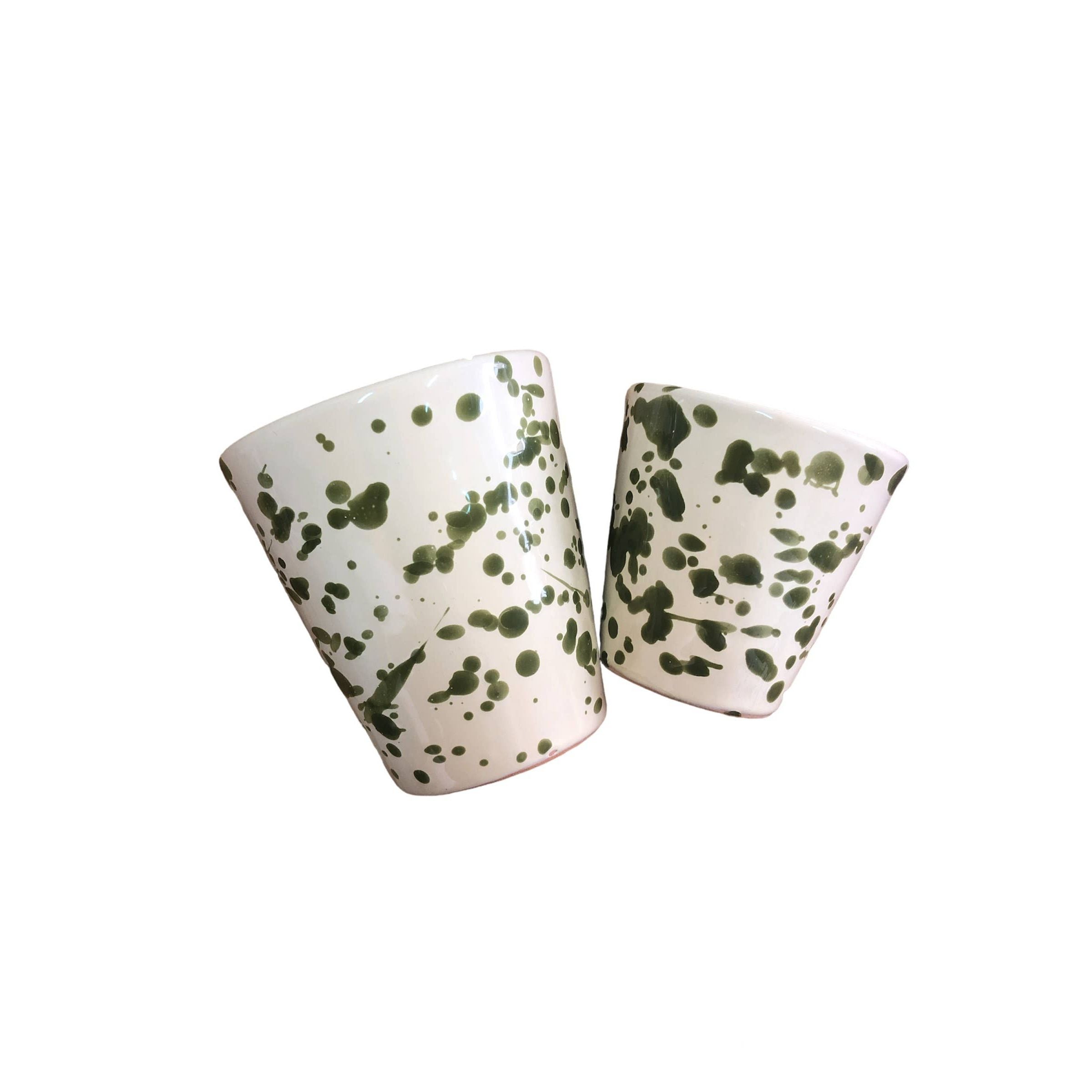 Glass h. 6 cm - Splasshed Line: Cream/grey