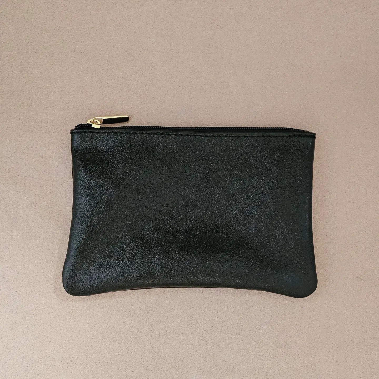 Leather pouch with zip: NUDE