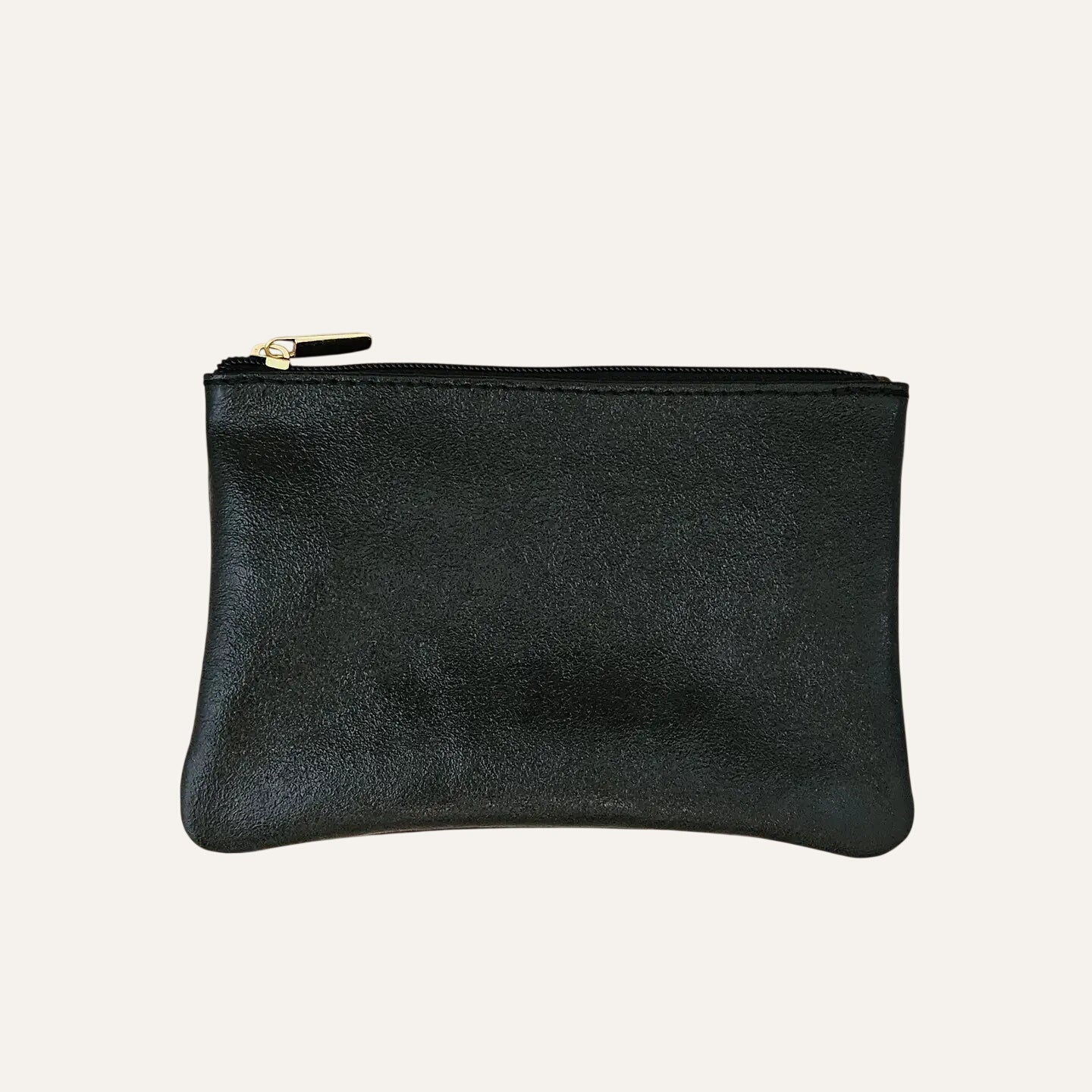 Leather pouch with zip: Noir