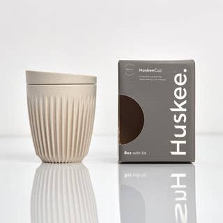 Huskee Cup + Lid 8oz: Natural