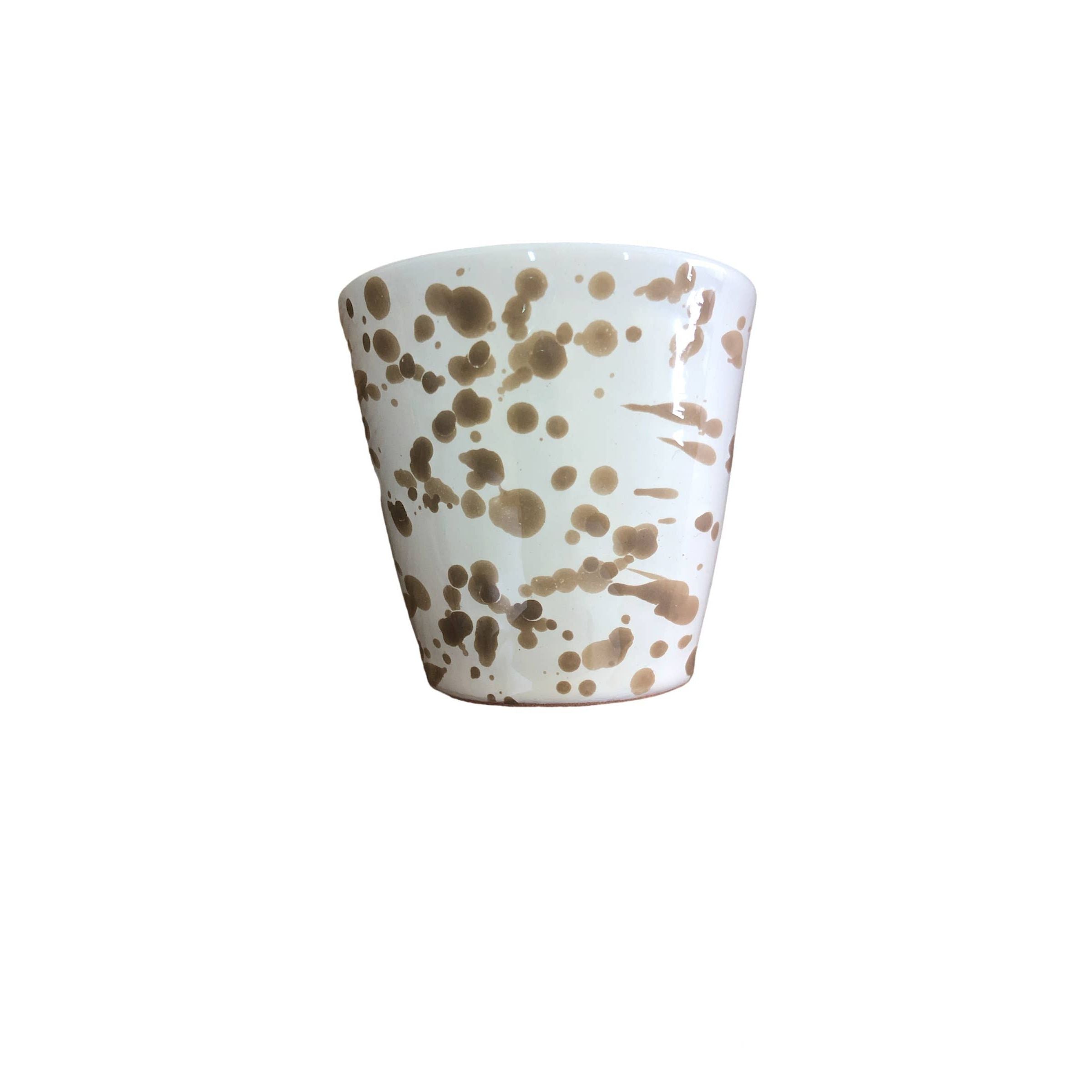 Glass h. 6 cm - Splasshed Line: Cream/grey