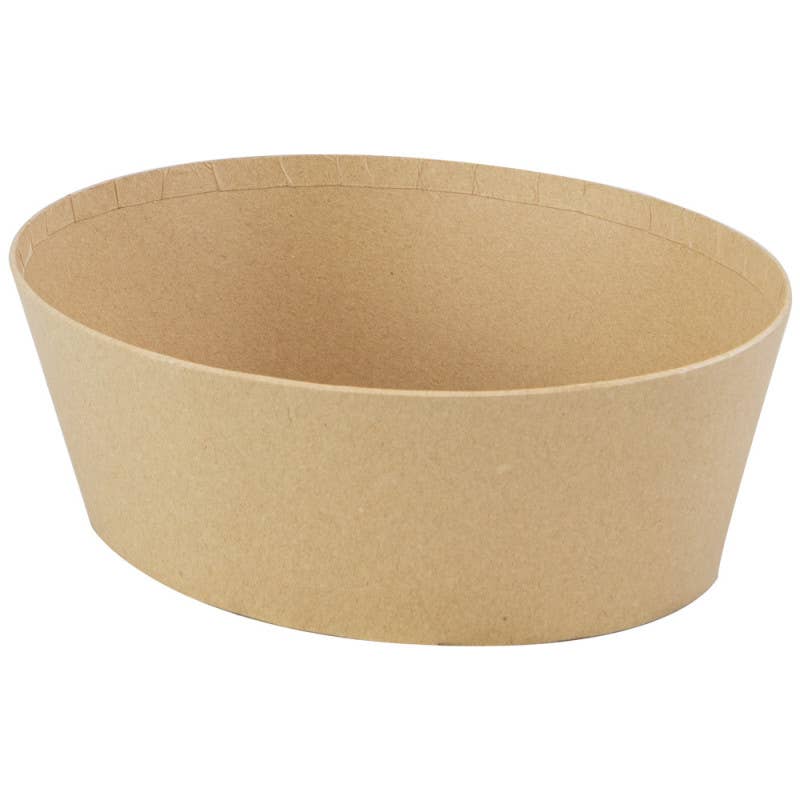 Kraft brown oval cardboard basket 23x19x8 cm
