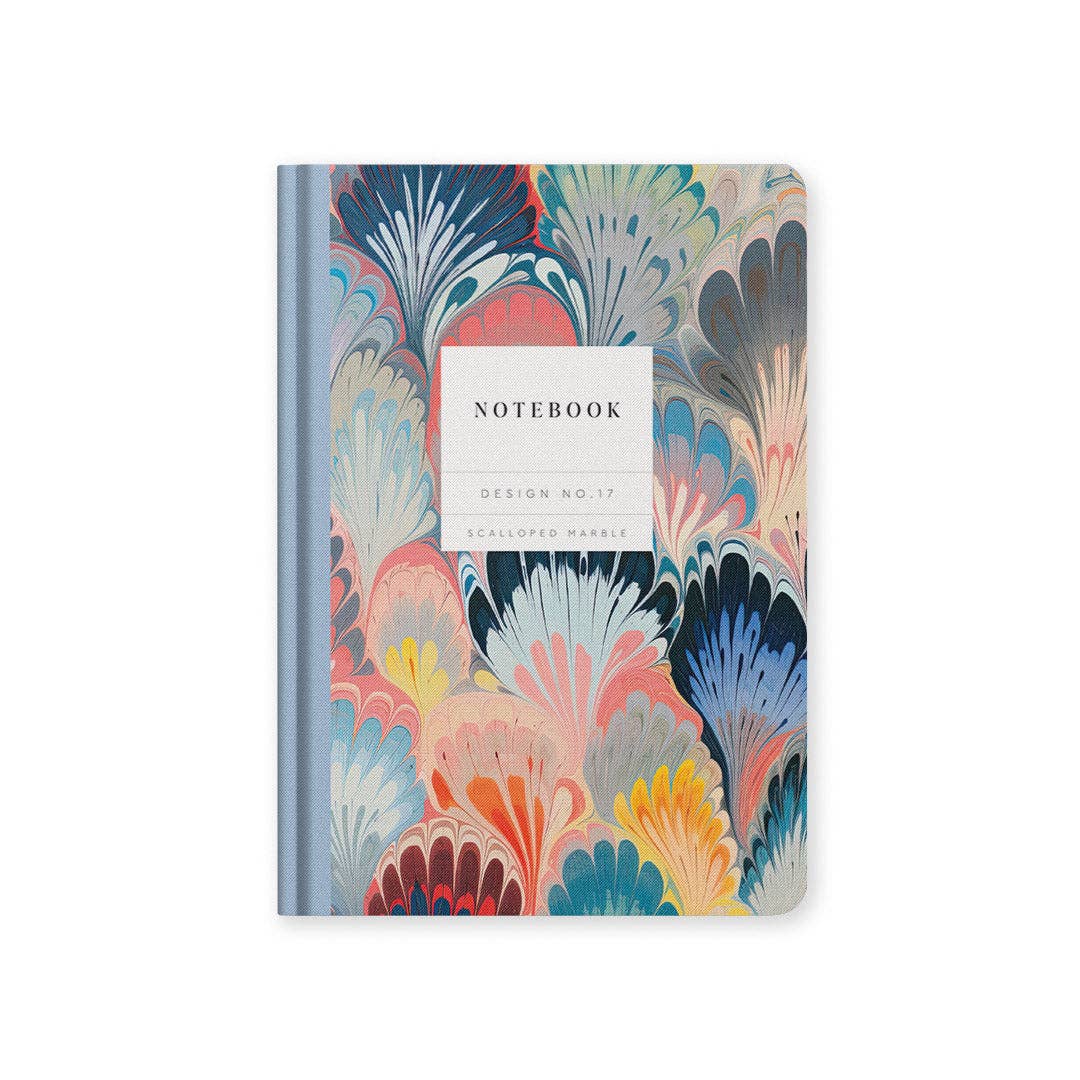 Design No.17 Scalloped Marble Hardback Notebook (A5) (10589)
