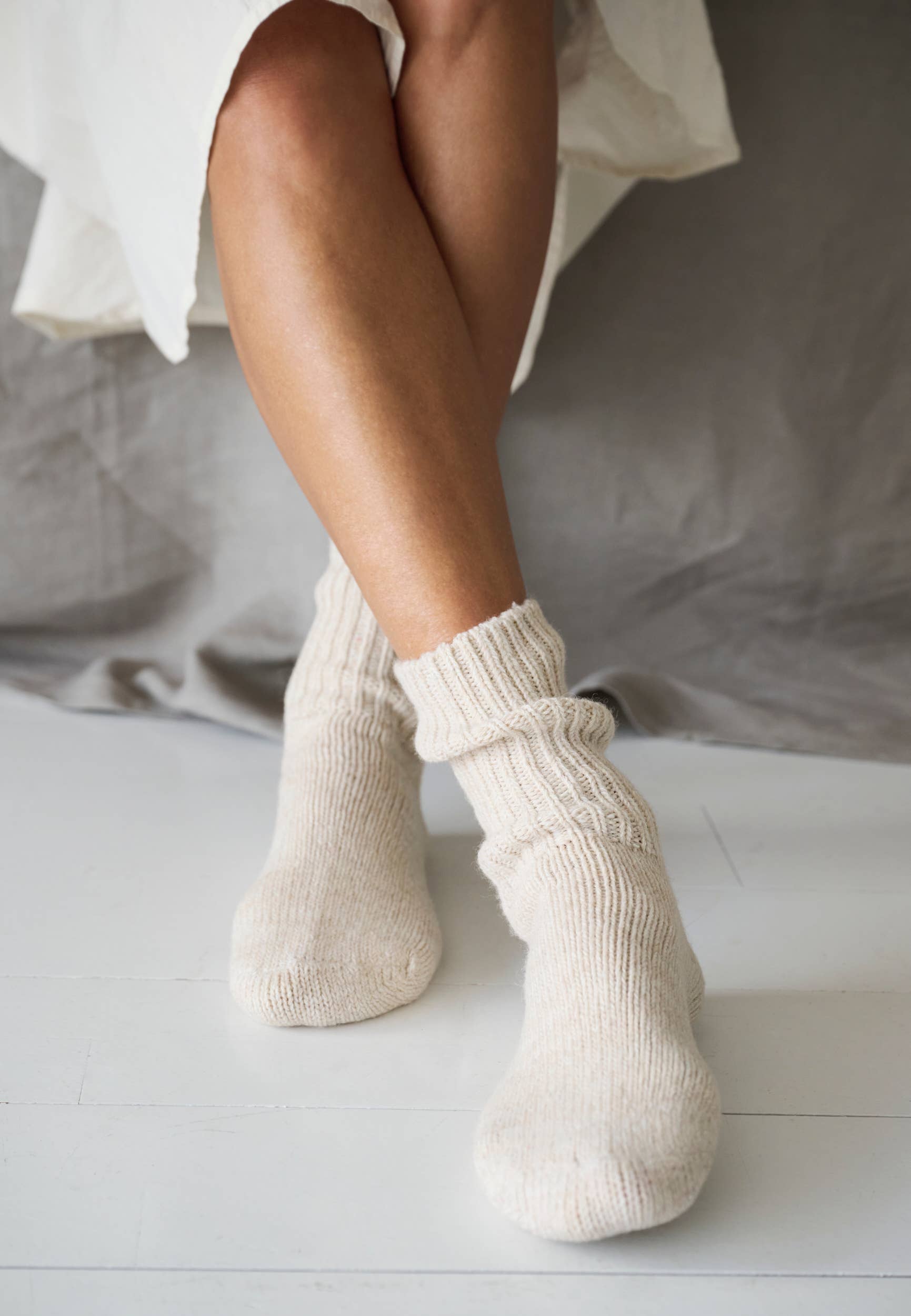 Boyfriend socks - oatmeal melange: Oatmeal / 39/41