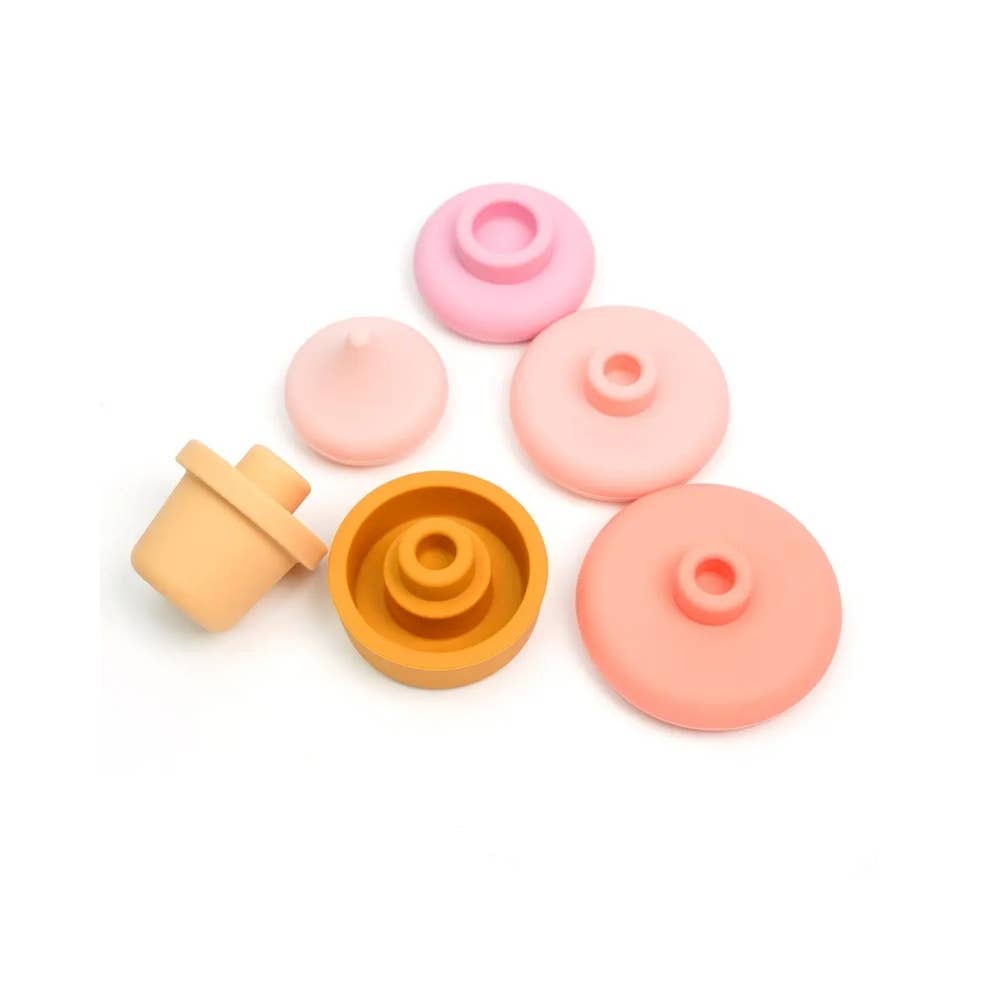 Montessori Educational Toy - Stackable Silicone Ice Cream: Coral
