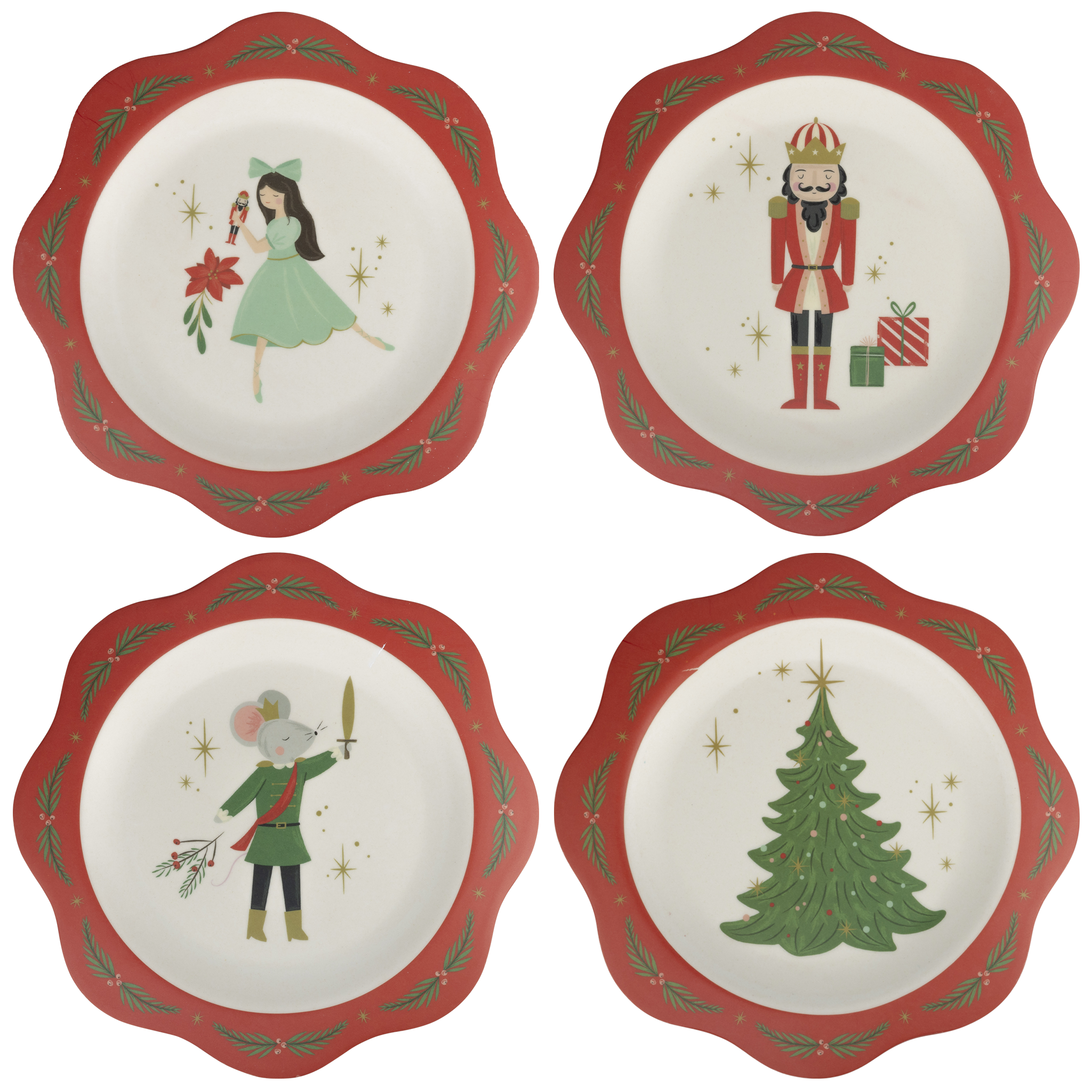 NUT1143 - Nutcracker Bamboo 9" Plate Set