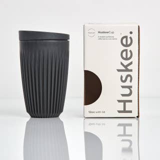 Huskee Cup + Lid 12oz: Natural