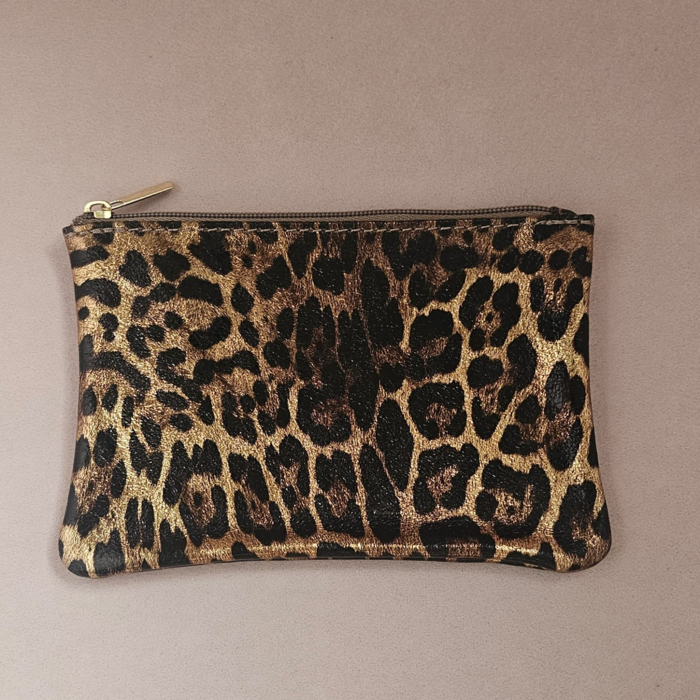 Leather pouch with zip: Noir