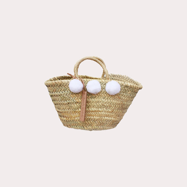 Mini Bridal White Pom-Pom Bag