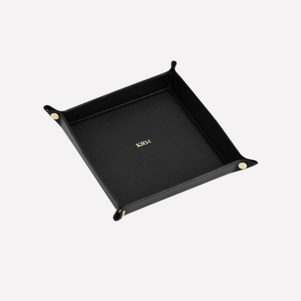 Leather Catchall Tray Black