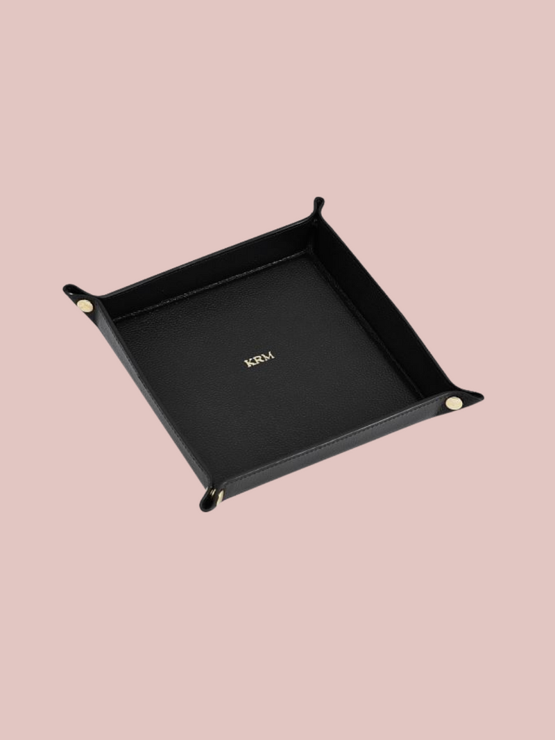 Leather Catchall Tray Black